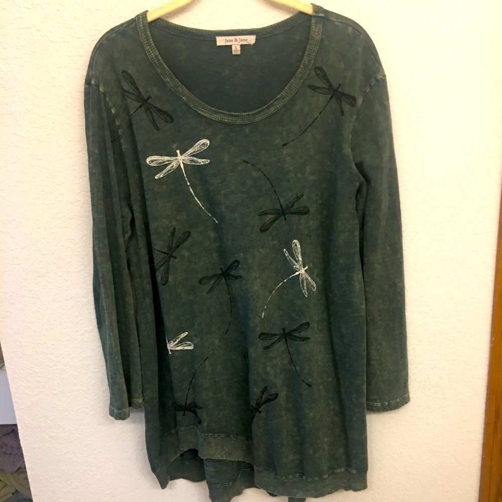 Jess & jane green dragonfly shirt